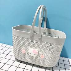 키티 도라에몽 물빠지는 목욕가방 샤워 사우나 목욕탕바구니, AX