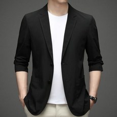 남성자켓 얇은 캐주얼 봄가을 솔리드 상의 스타일리시 비즈니스 긴팔 정장 어나더3 - 라이트그레이정장