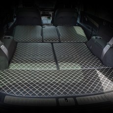 아이빌 제네시스 GV80 신형퀼팅 4D 자동차 트렁크매트 + 2열등받이 풀세트, 웜그레이