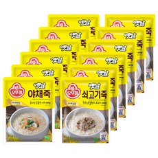 예이니식품 오뚜기 옛날 쇠고기죽+야채죽 각6개씩 세트(12개x85g) 호박팥전복, 85g, 12개