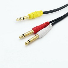 SHINGIL 스테레오5.5 6.3 to 모노5.5 2선 Y형 케이블 전자드럼 TRS앰프 오디오 스피커 연결 국산 1.5m~10m, 10m
