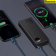 Baseus Adaman 고속충전 보조배터리 65W 디스플레이 20000mAh, 블루