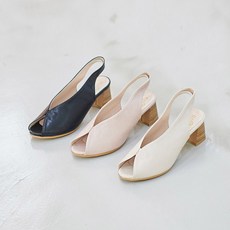 오픈토 브이컷 부티 슬링백 샌들 힐/6cm