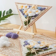 DIY 마크라메 재료 만들기 태피스트리 위빙 꽃다발 위빙틀 양모펠트, 꽃다발2종세트