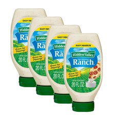 히든벨리 오리지널 랜치 샐러드 드레싱 앤 토핑 Hidden Valley Original Ranch, 4개, 591ml