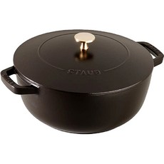 스타우브 아시아 볼 24cm3.6L 2종 (화이트 트러플 매트 블랙), 매트 블랙(BLACK), 지름 24cm