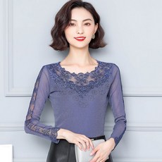 라틴댄스복 댄스복 라인사교 의상 보급형 상의 레이스넥 퍼플