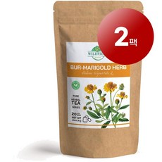 WILDFIELD HERBS 100% 순수 오가닉 잘 말린 카렌둘라 메리골드 금송화 꽃 허브티 Dried marigold calendula flowers 티백 1.5g 20개입 1, 2팩