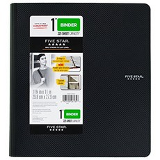 Five Star 1 Inch 3 Ring Binder Plastic Color Sele Five Star 1인치 3 링 바인더 플라스틱 귀하를 위해 선택된 색상(26134, 1개, Color Selected for You