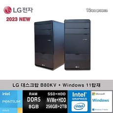 LG전자 데스크탑 12세대 펜티엄 컴퓨터 B80KV-AR2PS2M+WIN11 (Pen-G7400/8GB/SSD256GB+2TB/UHD710/WIN11)