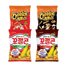 롯데 꼬깔콘 치토스 4종 4개(고소 군옥수수 매콤달콤 스모키바베규), 4개
