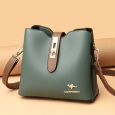 엘다르 케일라 여성 가죽 미니 버킷백 (6 Color) 가벼운 숄더 크로스백