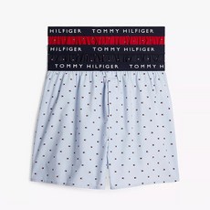 타미힐피거 남성 로고 우븐 박서 팬티 3팩LT Chambray