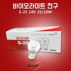 바이오라이트전구 S-25 24V 25_10W 더블 1박스 후진등