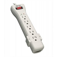 Tripp Lite 7 콘센트 서지 보호기 전원 스트립 7 피트 코드 직각 플러그 2160 줄 및 $ 75 000 보험 (SUPER7), 단일옵션, 단일옵션