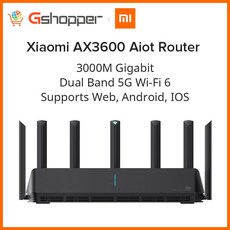원래 Xiaomi AX3600 AIoT 라우터 와이파이 6 5G 외부 신호 증폭기 듀얼 밴드 2976Mbs WPA3 보안 암호화 메쉬 새로운|모뎀, 1개, AX3600 Aiot Router, 단일