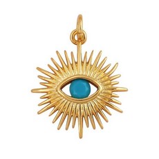 Evil Eye Charm 펜던트 18K 리얼 골드 도금 큐빅 지르코니아 CZ 포장 종교 쥬얼리 목걸이 팔찌 액세서리 용품