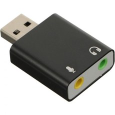 OSALADI USB 외장 사운드 카드 헤드셋 어댑터 스테레오 노트북용 컴퓨터 오디오 마이크 3D 컨버터 알루미늄 합금 미니, 4.3x2.5cm_Black, 1개