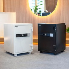 범일금고 ZE105 115kg 디지털 내화금고 자동잠김 열쇠철서랍 선반 가정용 사무용 금고, 애쉬블랙
