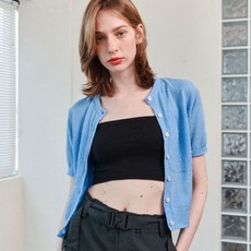 제너럴아이디어 WOMAN 부클 하프 가디건 BLUE / WBC2L04546