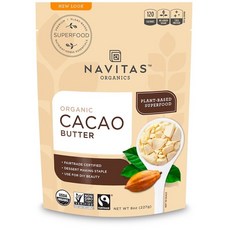 Navitas Organics 유기농 카카오 버터 8 온스 (227 g), 1개, 1