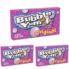3개세트 버블얌 풍선껌 오리지널 버블 껌 10개입 총30개 BUBBLE YUM Original Flavor Chewy, 80g, 3개
