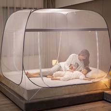 청성기업 ETN 사각 큐브형 원터치모기장 침대 모기장 텐트 모기장, 사각원터치모기장(SINGLE120X200)