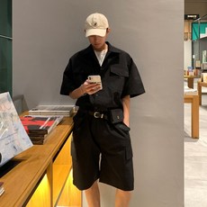 남자반팔청점프수트