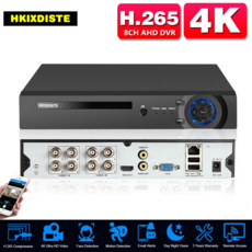 영어 매뉴얼 H.265 8MP 8CH CCTV DVR 녹화기 4K 8채널 6-in-1 혼합 AHD DVR NVR 안전 시스템 XMEYE 디지털 감시 녹화기, 금 플러그