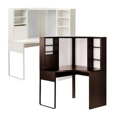 [이케아] MICKE 미케 코너워크스테이션책상/책꽂이책상/독서실책상, 색상:블랙브라운_303.542.74