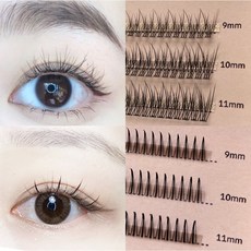 elsemall 부분 인조속눈썹 가닥 셀프속눈썹 자연스러운 아이래쉬 혼합120개, V형8-10-12mm