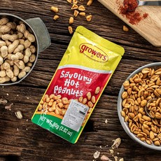 그로워스 볶은땅콩 피넛 맥주안주 땅콩과자 세이보리 핫, 1개, 80g