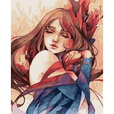 오사카의 닌자소녀 집에서할수있는취미 DIY명화그리기 슬기로운집콕생활 유화그리기세트, 옵션05, 40x50cm no frame