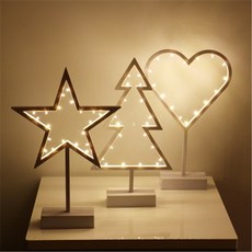 뜨거운 판매 로맨틱 LED 모델링 라이트 스타 하트 크리스마스 트리 크리스마스 룸 홈 인테리어 데스크탑 밤 램프 장식품