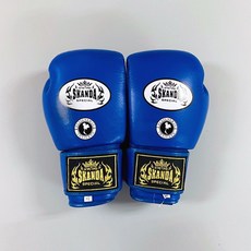 스칸다 가죽 복싱 무에타이 글러브 블루 SD-028, 12oz