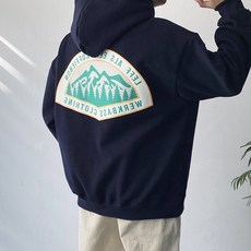데일트 알프스 남자 오버핏 프린팅 기모 후드티 3컬러