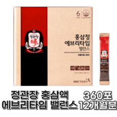 정관장 홍삼정 에브리타임 밸런스 10ml 스틱 짜먹는 홍삼 효과 효능 액 홍삼진액 면역력 건강 새해 명절선물 진세노사이드 수험생 세트 홍쇼핑인기상품 할인가, 12박스-12개월분 할인가, 12개