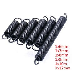 5pcs 인장 스프링 더블 링 엔드 확장-스테인리스 물자 1x 6mm/1x 7mm/1x 8mm/1x 9mm/1x1 0m/1x12mm, [01] 1.0mm, [04] 10mm, [03] 35mm, 5개