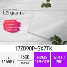 [오늘출발] LG gram17 17ZD90P-GX7TK, 16GB, WIN10PRO, 1TB+1TB