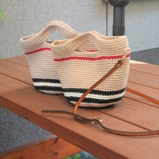 애시드 손뜨개 코바늘 DIY 클래식백 미니(동영상 있음) 뜨개질DIY패키지>>기타, 베이지