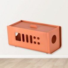 레디박스 대용량 다용도 멀티탭 전선 케이블 수납 정리 보관함, 주황