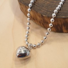 실버통통하트목걸이