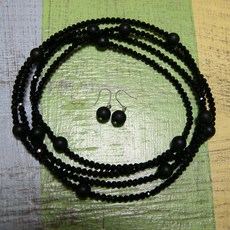 해피셀러하우스무광오닉스 Simple 레이어드 여자 목걸이 귀걸이 세트 패션목걸이 오닉스목걸이 쥬얼리세트 패션주얼리 목걸이+asdfg
