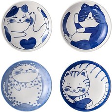 반찬용 세라믹 디저트 소스 접시 세트 귀여운 고양이 간장 식 작은 그릇 주방 식기, 4PCS, 1개