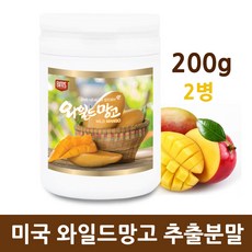 와일드망고 분말 씨앗 가루 100프로 종자 추출물 미국산와일드망고 야생망고 아프리카망고 씨드 파우더 차 식이섬유 홈쇼핑 해외직구, 2개, 200g