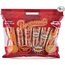 Popcornopolis 팝코노폴리스 팝콘 12콘 스낵팩 기프트콘 Popcorn 12 Cone Snack Pack (Gift cone)