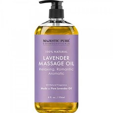 MAJESTIC PURE Lavender Massage Oil for Men and Women - Great for Calming Soothi, 단일상품
