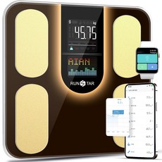 런스타 체중계 컬러 듀얼스크린 가정용 체중계 체지방측정 몸무게 체중계 스마트 블루투스 디지털 전자 체중계 체성분 분석 가능