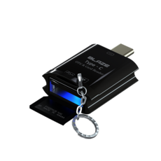 블레이즈 C타입 젠더 마이크로SD 카드리더기+USB OTG 동시인식 블랙박스 영상 스마트폰으로 확인, 블랙