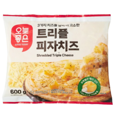 오늘좋은 트리플 피자치즈 (600G) (모짜렐라 체다 고다 ), 2개, 160mg